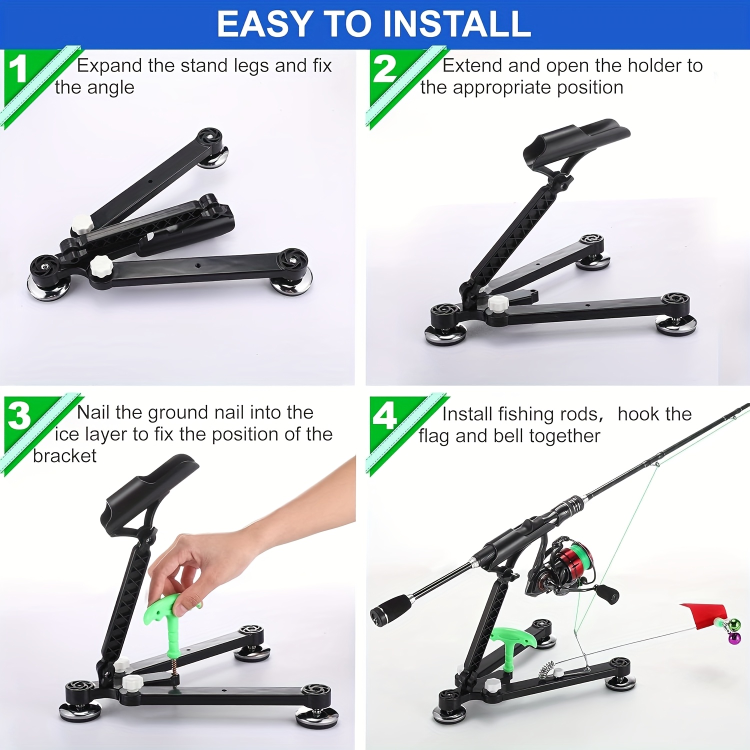 Foldable Ice Fishing Rod Holde - Fishing Rod Ice 评论和价格