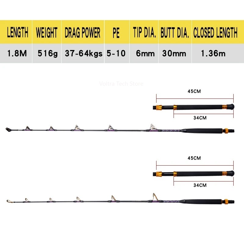 Lurekiller Strong Power Carbon - Fishing Rod Boat 评论和价格