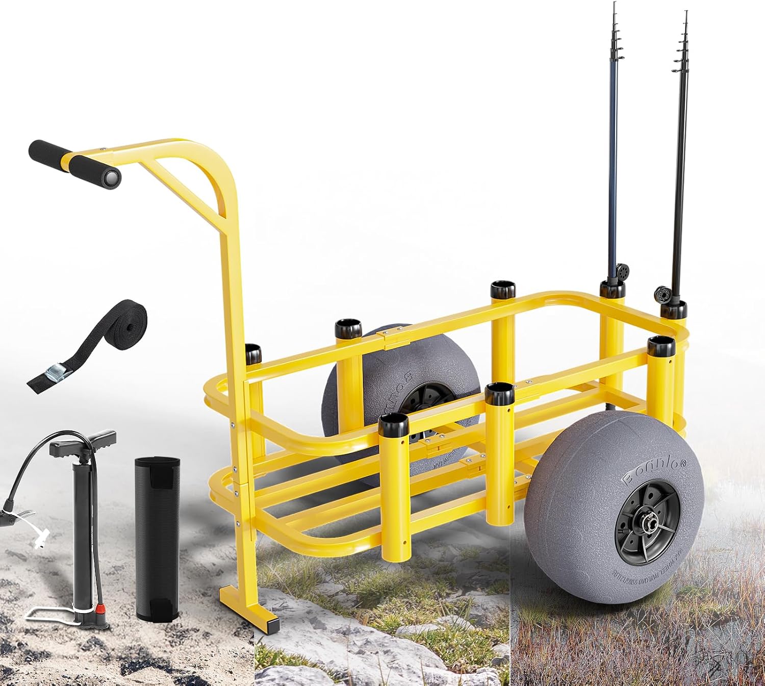 Rolling Fishing Cart Outdoor B - Fishing Rod Holder 评论和价格